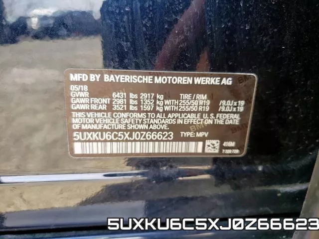 5UXKU6C5XJ0Z66623 2018 BMW X6, Xdrive50I