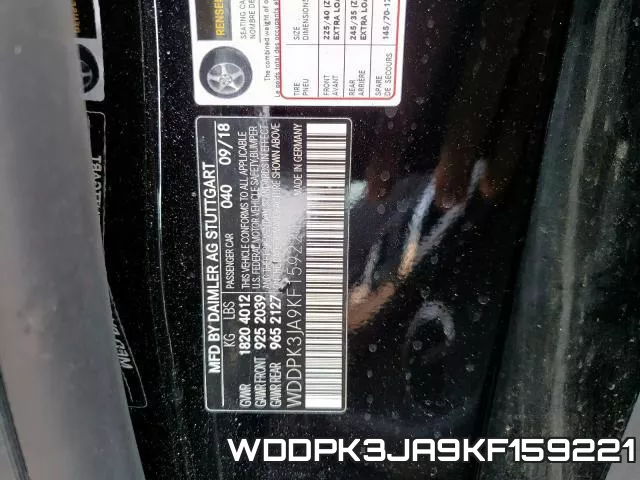 WDDPK3JA9KF159221 2019 Mercedes-Benz SLC-Class,  300