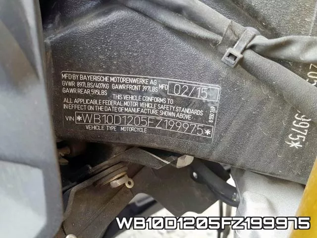 WB10D1205FZ199975 2015 BMW S, R