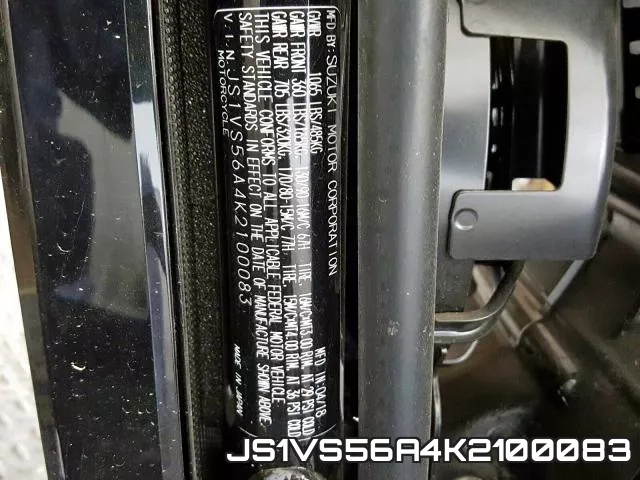 JS1VS56A4K2100083 2019 Suzuki VZ800