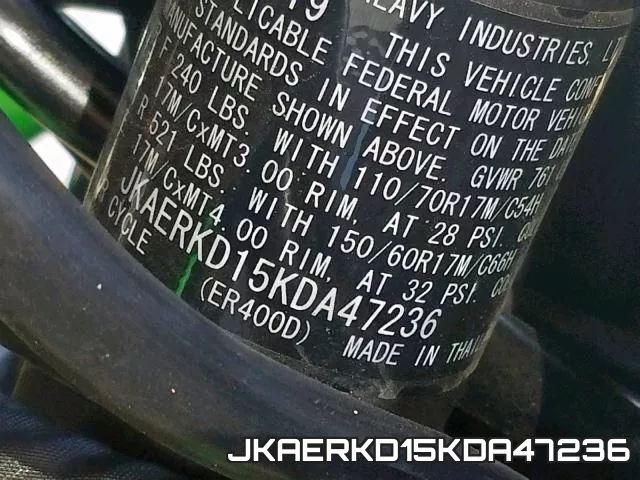 JKAERKD15KDA47236 2019 Kawasaki ER400, D