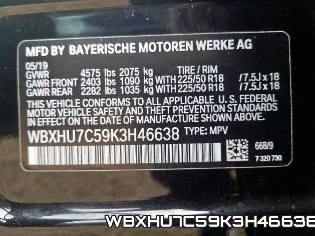 WBXHU7C59K3H46638 2019 BMW X1, Sdrive28I