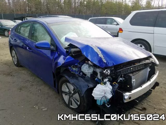 KMHC65LC0KU166024 2019 Hyundai Ioniq, Blue