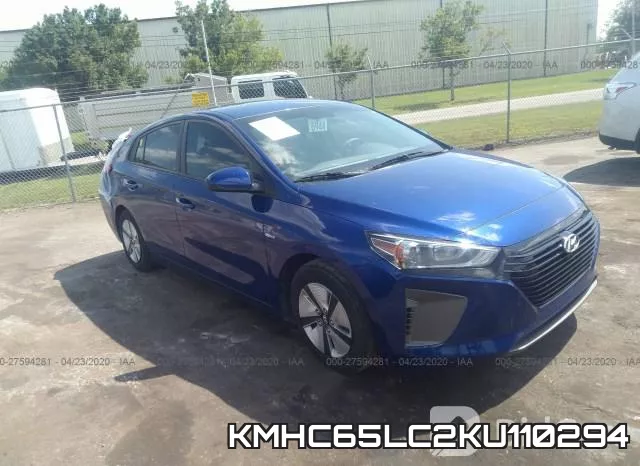 KMHC65LC2KU110294 2019 Hyundai Ioniq, Blue