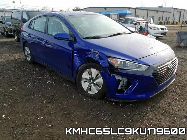 KMHC65LC9KU179600 2019 Hyundai Ioniq, Blue