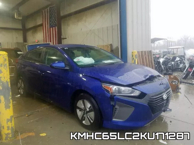 KMHC65LC2KU171287 2019 Hyundai Ioniq, Blue