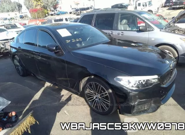 WBAJA5C53KWW09781 2019 BMW 5 Series, 530 I