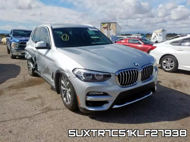 5UXTR7C51KLF27938 2019 BMW X3, Sdrive30I