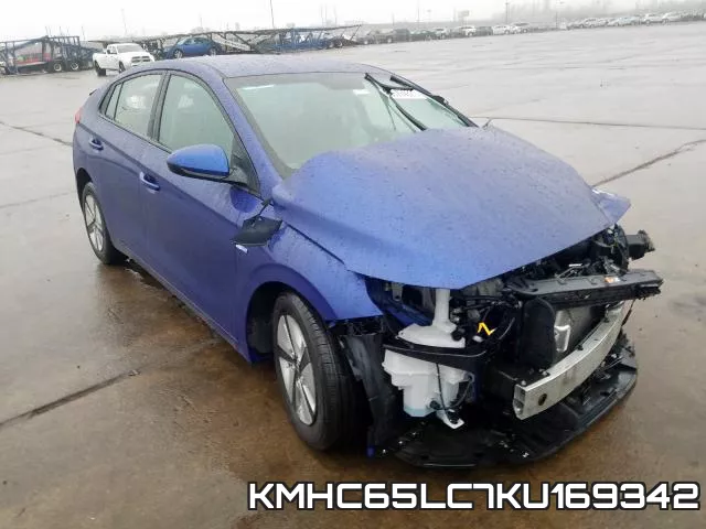 KMHC65LC7KU169342 2019 Hyundai Ioniq, Blue