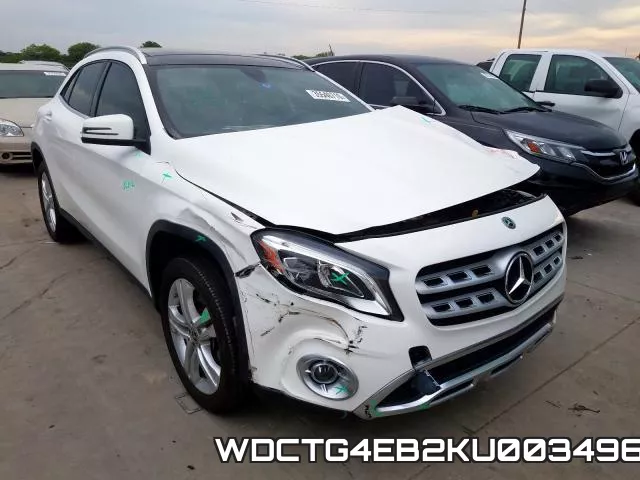 WDCTG4EB2KU003496 2019 Mercedes-Benz GLA-Class,  250
