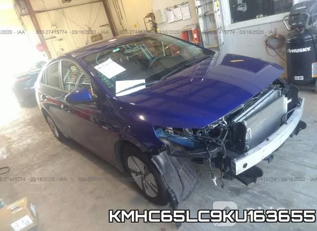 KMHC65LC9KU163655 2019 Hyundai Ioniq, Blue
