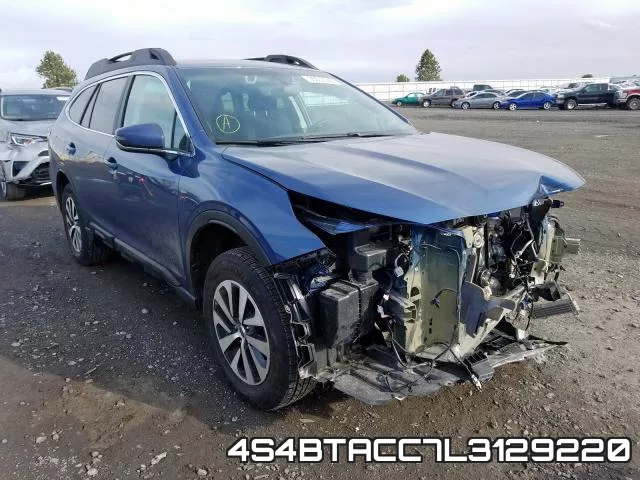 4S4BTACC7L3129220 2020 Subaru Outback, Premium