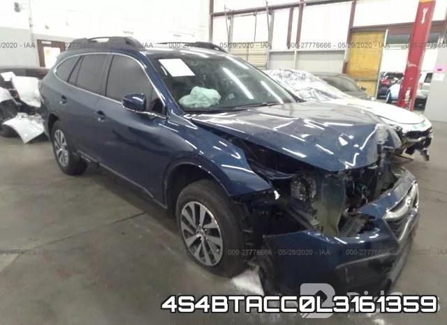 4S4BTACC0L3161359 2020 Subaru Outback, Premium