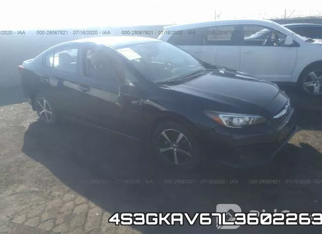 4S3GKAV67L3602263 2020 Subaru Impreza, Premium
