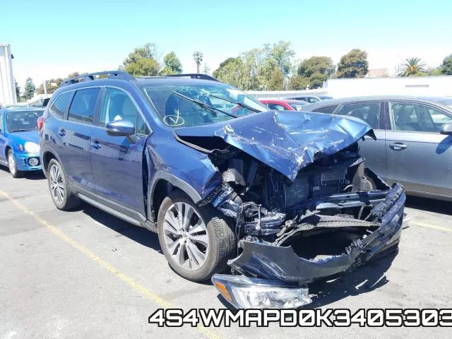 4S4WMAPD0K3405303 2019 Subaru Ascent, Limited