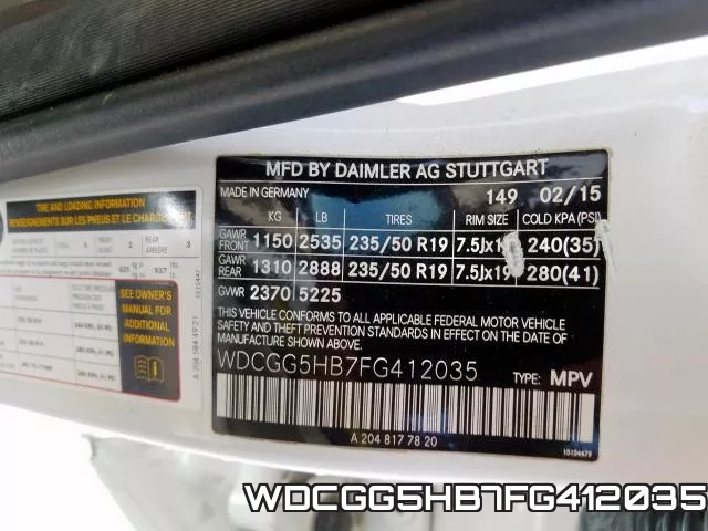 WDCGG5HB7FG412035 2015 Mercedes-Benz GLK-Class,  350