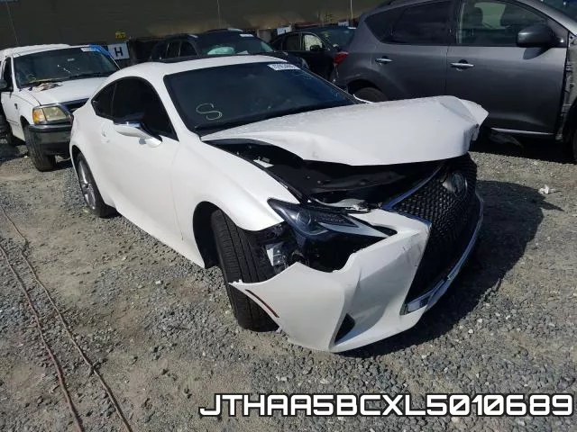 JTHAA5BCXL5010689 2020 Lexus RC, 300 Base