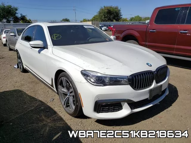 WBA7E2C51KB218634 2019 BMW 7 Series, 740 I