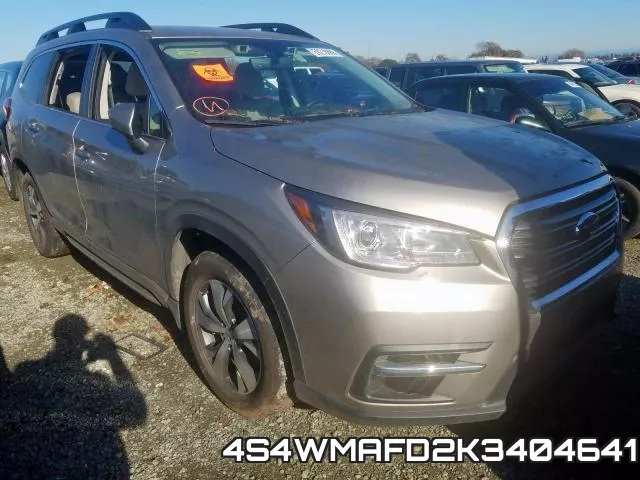 4S4WMAFD2K3404641 2019 Subaru Ascent, Premium
