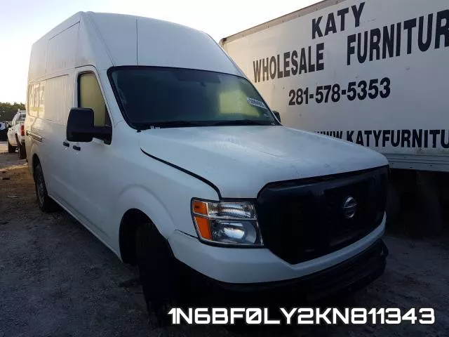 1N6BF0LY2KN811343 2019 Nissan NV, 2500 S