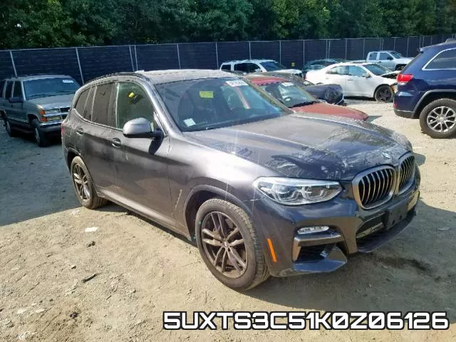 5UXTS3C51K0Z06126 2019 BMW X3, Xdrivem40I