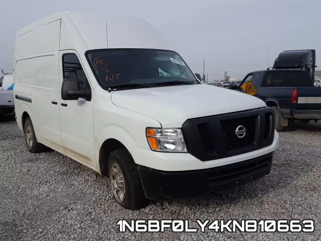 1N6BF0LY4KN810663 2019 Nissan NV, 2500 S