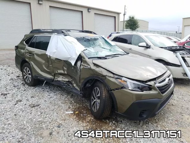 4S4BTACC1L3177151 2020 Subaru Outback, Premium