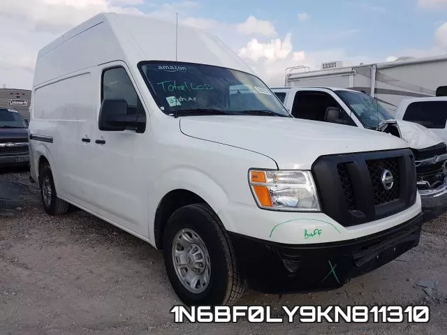 1N6BF0LY9KN811310 2019 Nissan NV, 2500 S
