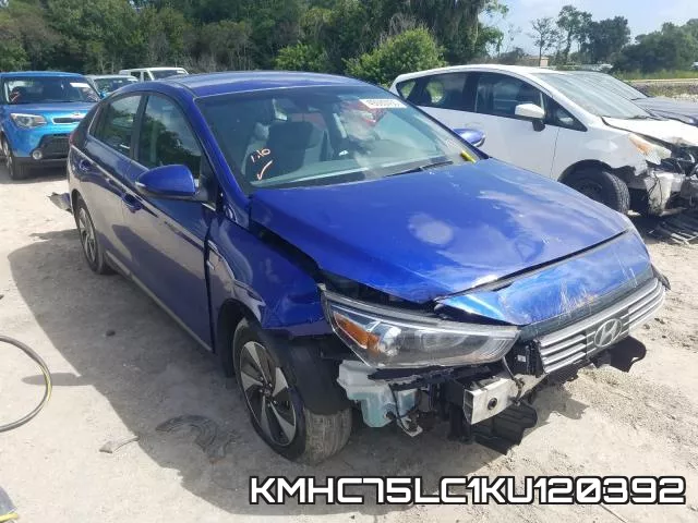 KMHC75LC1KU120392 2019 Hyundai Ioniq, Sel