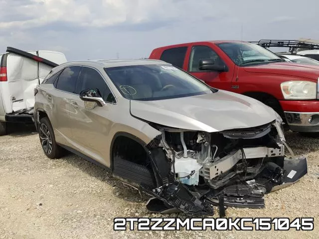 2T2ZZMCA0KC151045 2019 Lexus RX, 350 Base