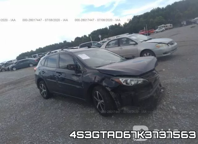 4S3GTAD67K3737563 2019 Subaru Impreza, Premium