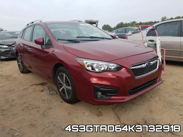 4S3GTAD64K3732918 2019 Subaru Impreza, Premium
