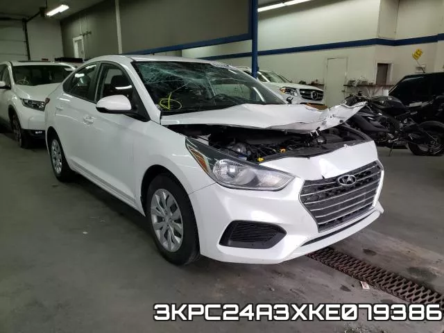 3KPC24A3XKE079386 2019 Hyundai Accent, SE
