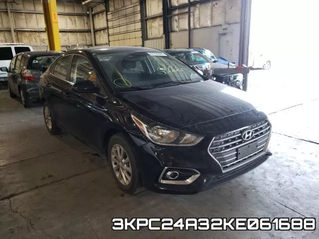 3KPC24A32KE061688 2019 Hyundai Accent, SE