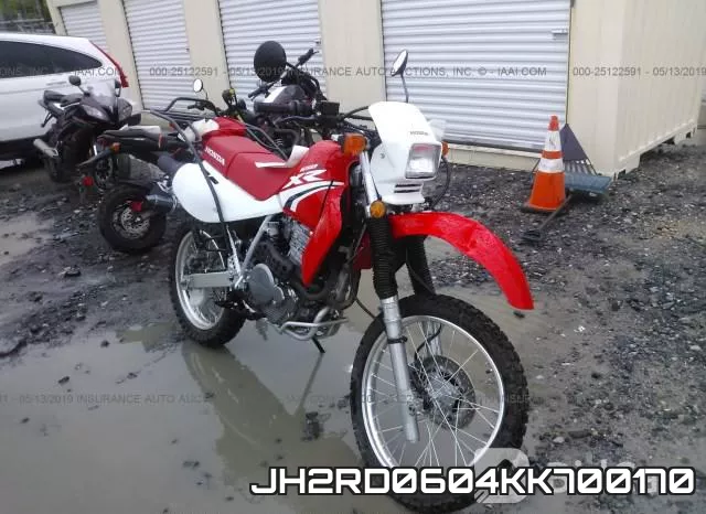 JH2RD0604KK700170 2019 Honda XR650, L