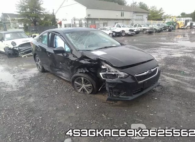 4S3GKAC69K3625562 2019 Subaru Impreza, Premium