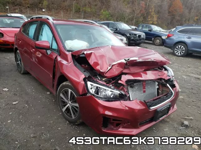 4S3GTAC63K3738209 2019 Subaru Impreza, Premium