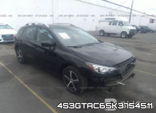 4S3GTAC65K3754511 2019 Subaru Impreza, Premium