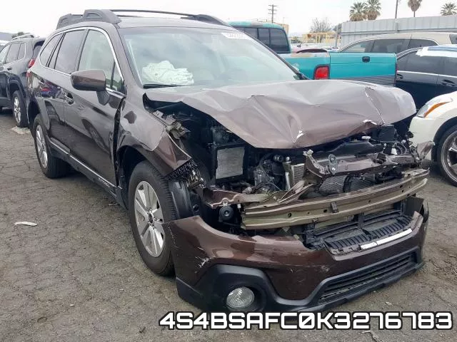 4S4BSAFC0K3276783 2019 Subaru Outback, 2.5I Premium