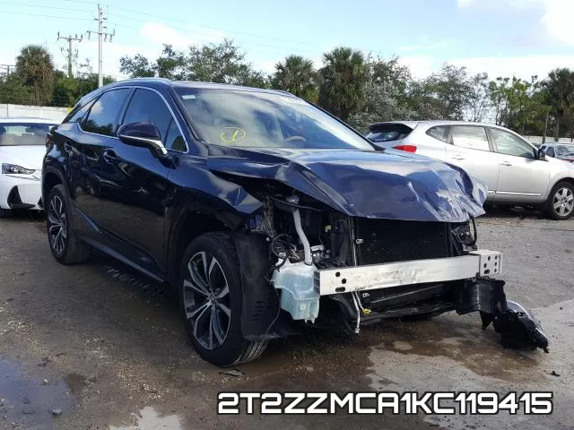 2T2ZZMCA1KC119415 2019 Lexus RX, 350 Base