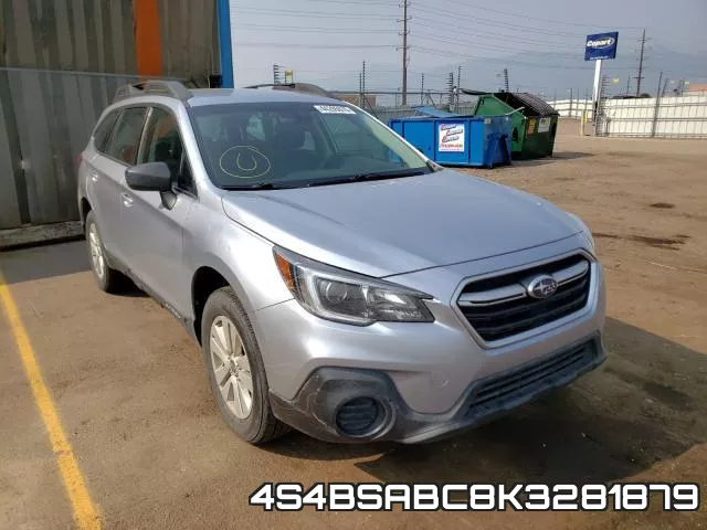 4S4BSABC8K3281879 2019 Subaru Outback, 2.5I