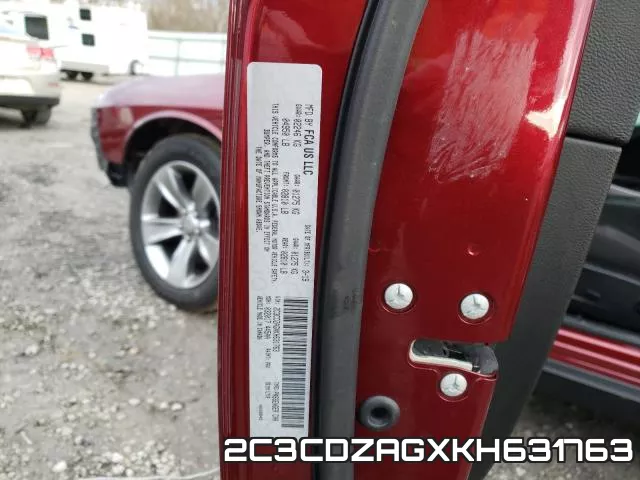 2C3CDZAGXKH631763 2019 Dodge Challenger, Sxt
