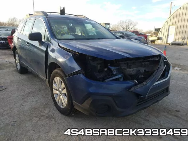 4S4BSABC2K3330459 2019 Subaru Outback, 2.5I