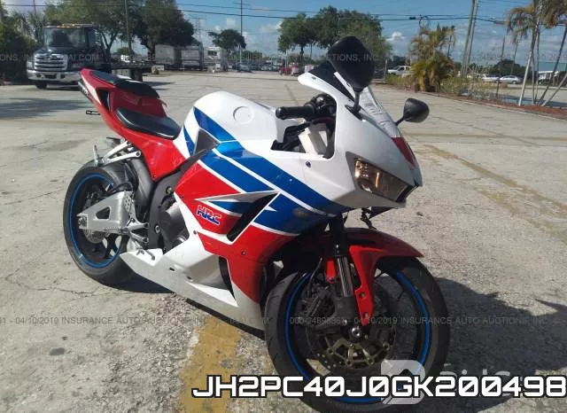 JH2PC40J0GK200498 2016 Honda CBR600, RR